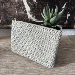 NWT Madewell Woven Leather Wallet/Clutch - Ashen Sage